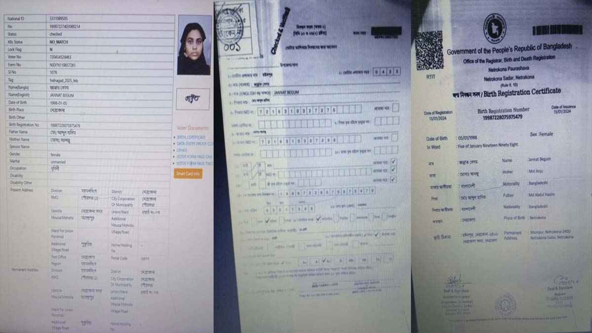 নেত্রকোনায় টাকার বিনিময়ে রোহিঙ্গাদের বাংলাদেশি নাগরিকত্ব দেওয়ার হিড়িক