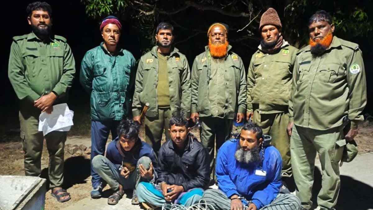 সুন্দরবনে হরিণ শিকারের প্রস্তুতিকালে ৩ শিকারি আটক