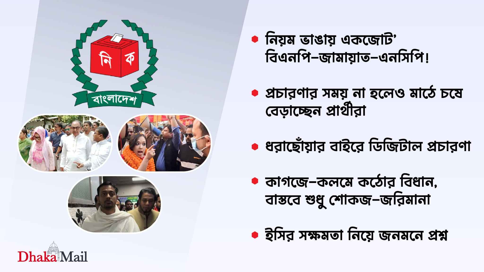 কৌশলে ভোটের প্রচারণা, শোকজ-জরিমানাতেই সীমাবদ্ধ ইসি