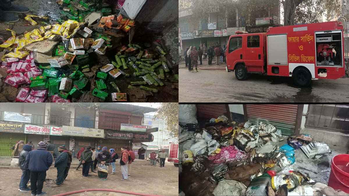 মেহেরপুরে গোডাউনে আগুন, পাঁচ লক্ষাধিক টাকার ক্ষয়ক্ষতি