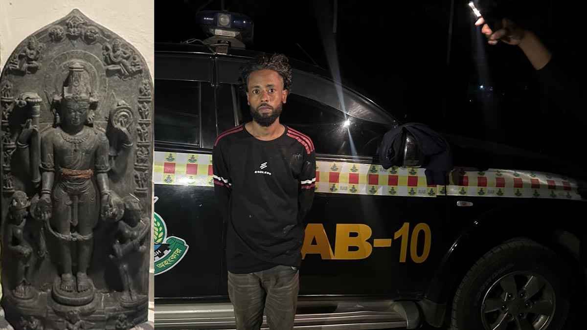 ফরিদপুরে ১১৮ কেজি ওজনের কষ্টি পাথরের মূর্তি উদ্ধার