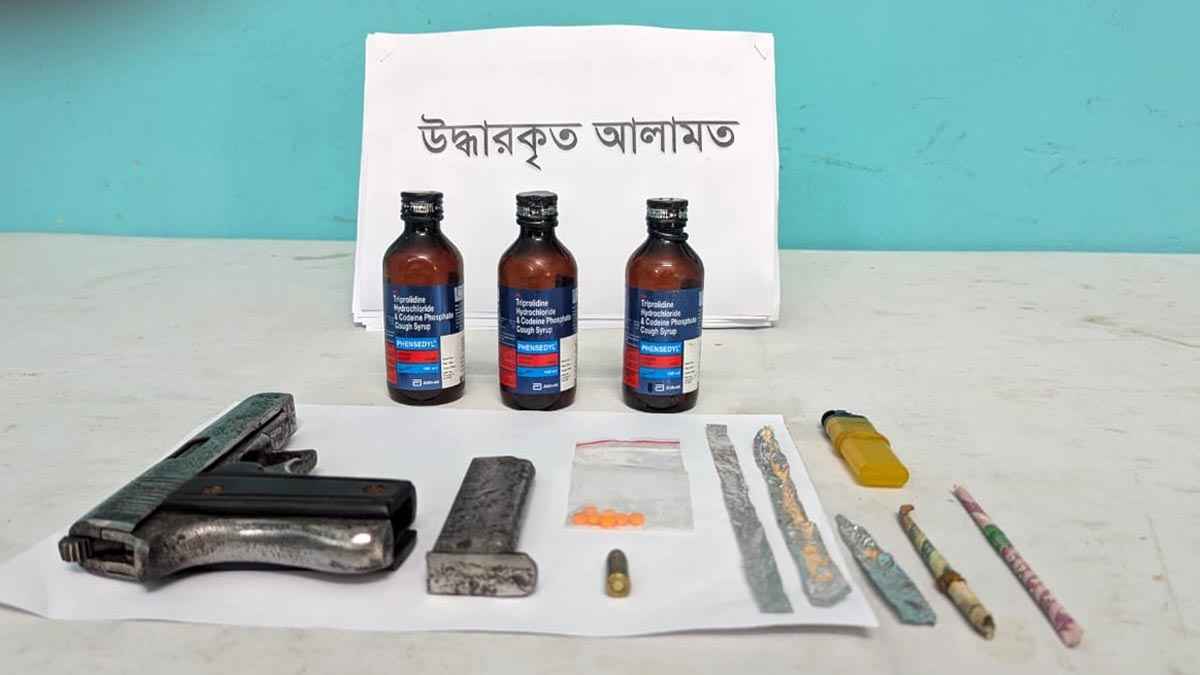মুন্সিগঞ্জে বিদেশি পিস্তলসহ মাদক উদ্ধার