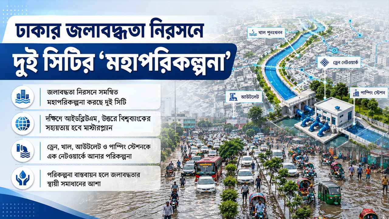 ঢাকার জলাবদ্ধতা নিরসনে দুই সিটির ‘মহাপরিকল্পনা’