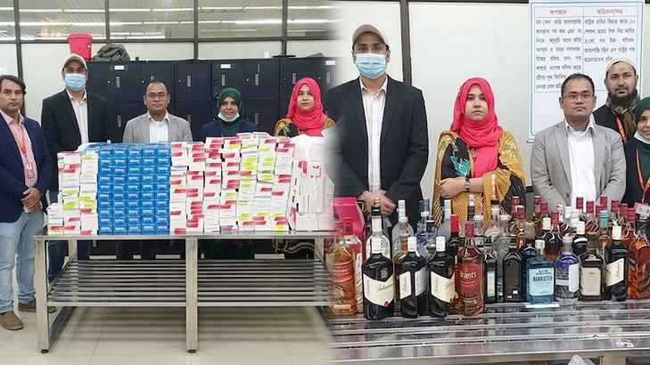শাহজালাল বিমানবন্দরে অভিযান, ২ কোটি টাকার চোরাই পণ্য জব্দ