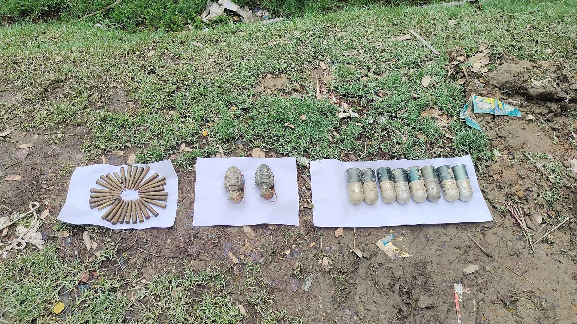লবণ মাঠে মাটির নিচে মিলল ১০ হ্যান্ড গ্রেনেড, গুলি ও গাঁজা