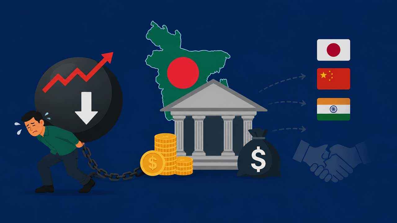ঋণ শোধের চাপ বাড়ছে, কমছে প্রতিশ্রুতি