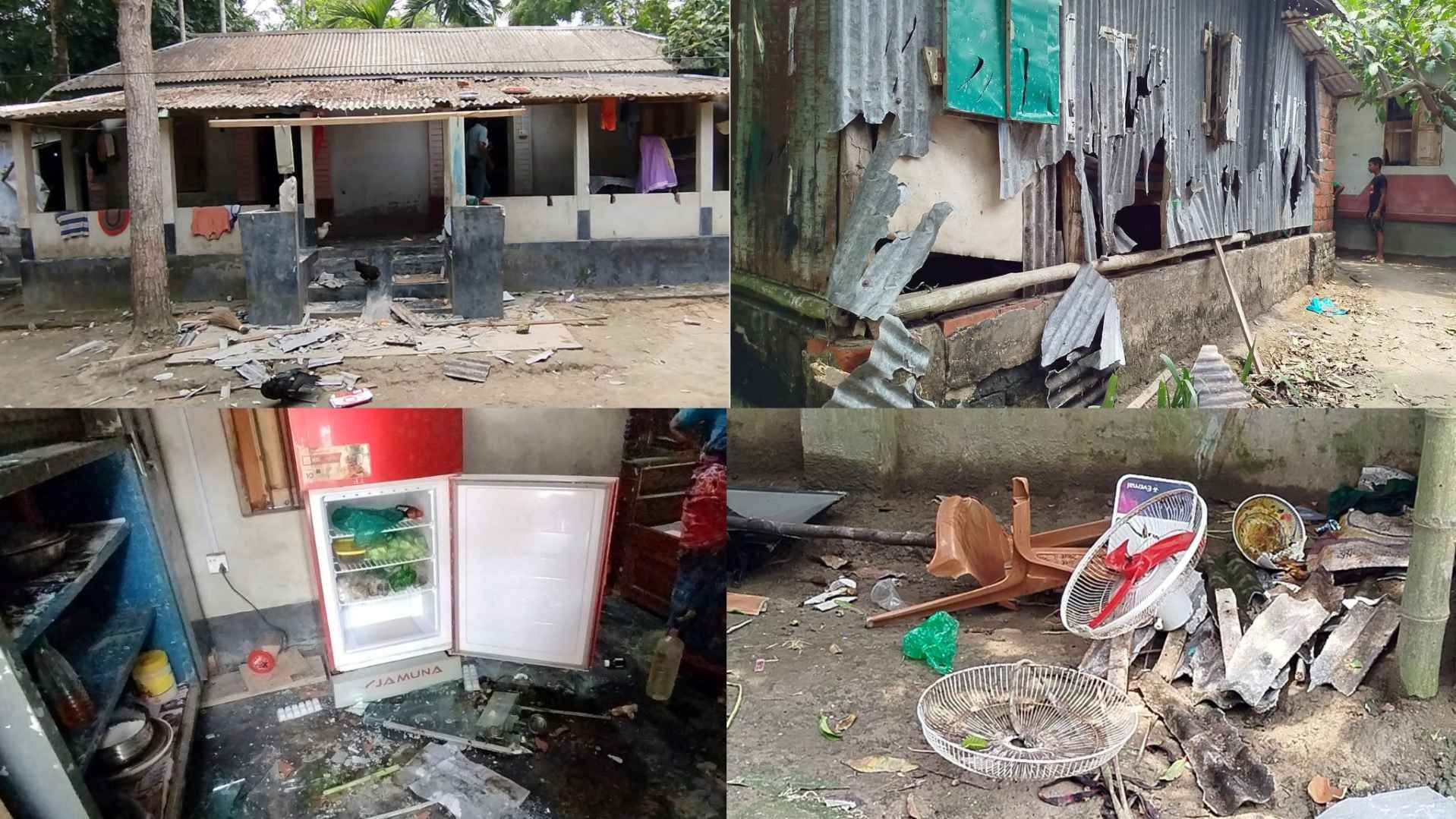 নড়াইলে দু’পক্ষের পাল্টাপাল্টি হামলায় বাড়িঘর-দোকান ভাঙচুর, আহত ১২