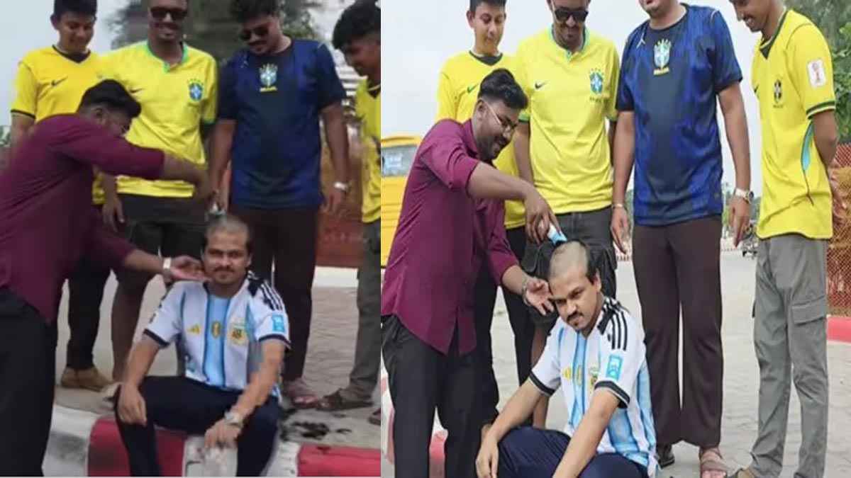 ব্রাজিলের জয়ে মাথা ন্যাড়া করলেন আর্জেন্টিনা সমর্থক