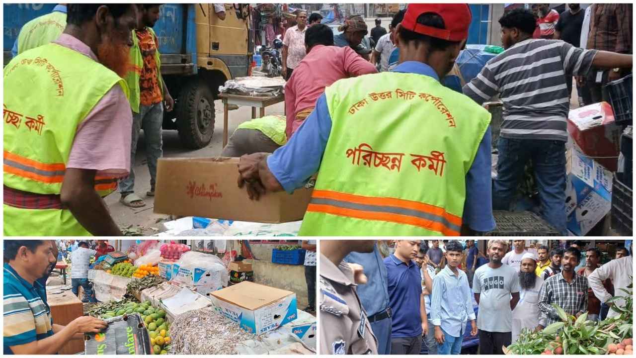 গুলশানে ফুটপাত দখল করে বসানো অর্ধশতাধিক দোকান উচ্ছেদ
