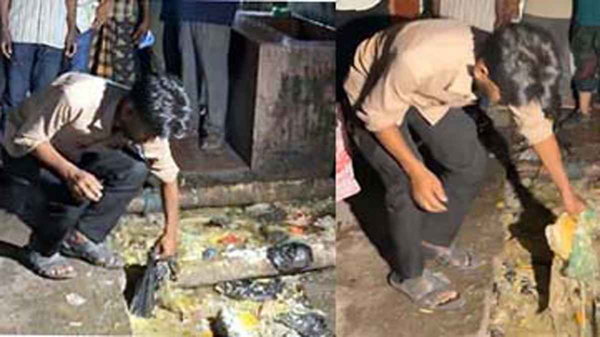 রংপুর মেডিকেলে দালালকে ধরে ময়লা পরিষ্কার করে নিলো ছাত্রদল