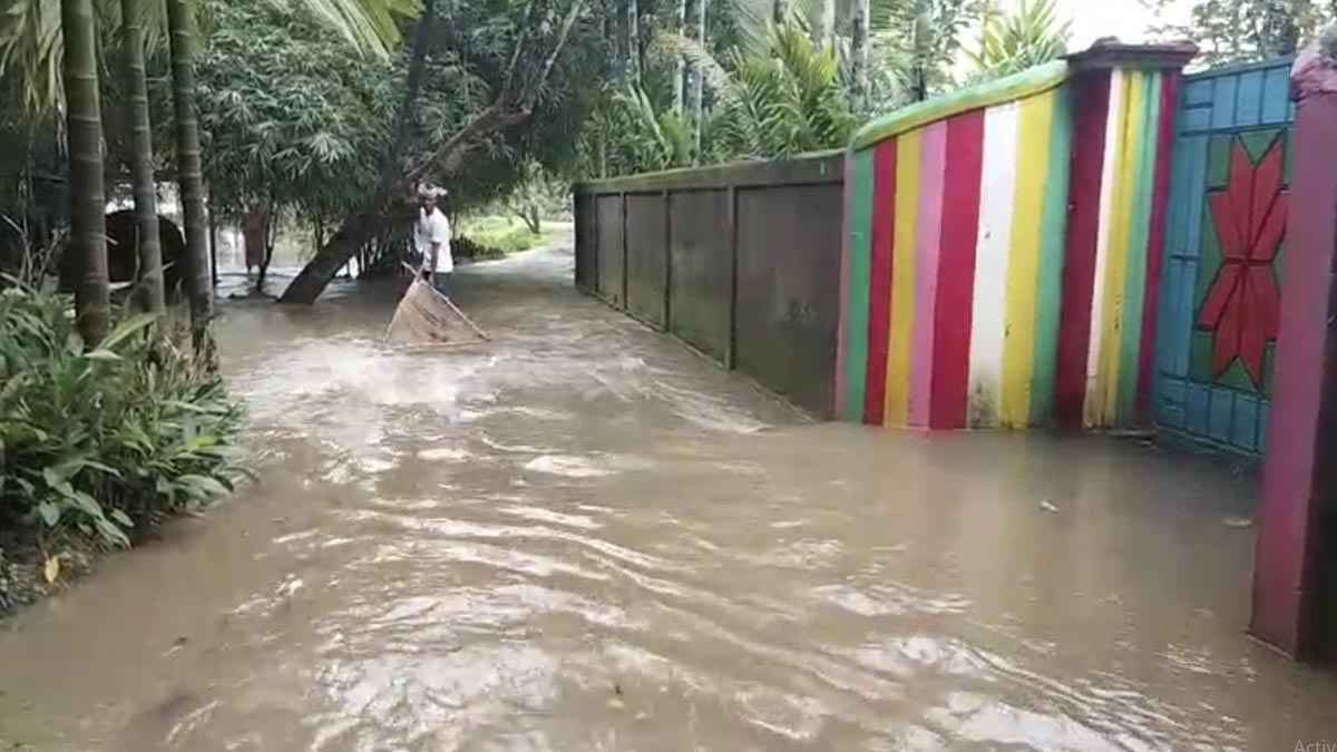 টানা বৃষ্টিতে সুনামগঞ্জে বাড়ছে নদ-নদীর পানি, বন্যার শঙ্কা