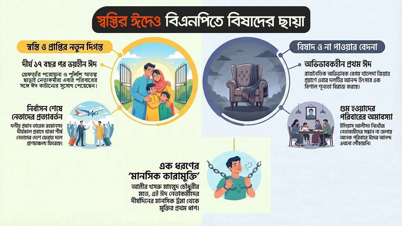 স্বস্তির ঈদেও বিএনপিতে বিষাদের ছায়া