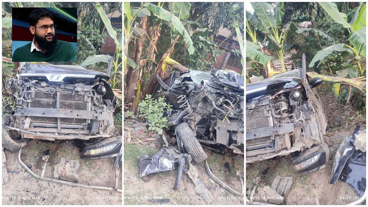 ভয়াবহ দুর্ঘটনায় এনসিপির সংসদ সদস্যের গাড়ি 