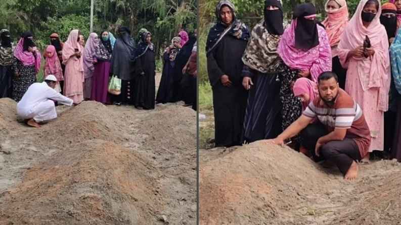 মেয়েকে দাফন করে বাবা এলেন জামাইয়ের কবরে