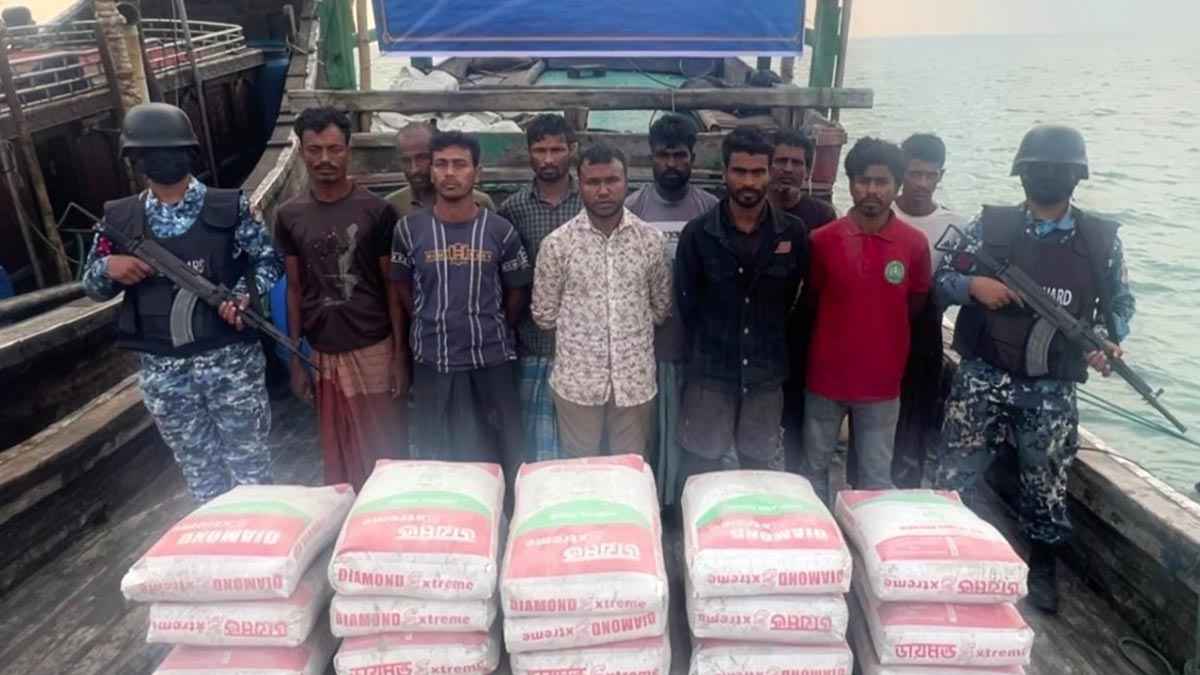 মায়ানমারে পাচারকালে ৬০০ বস্তা সিমেন্টসহ আটক ১০