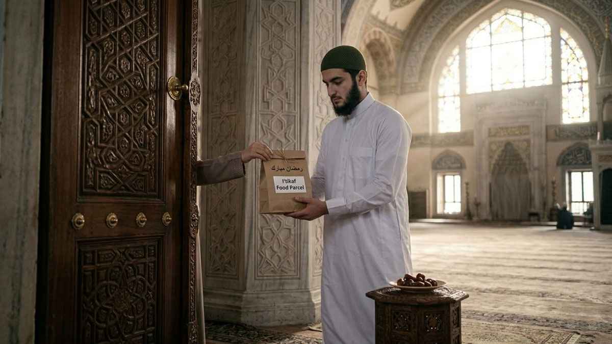 ইতেকাফে খাবার আনতে বাইরে যাওয়া কি জায়েজ?
