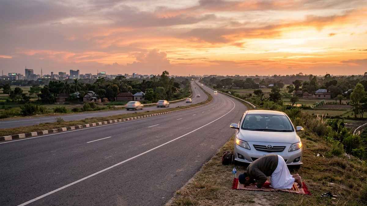 বাড়ি যাওয়ার পথে নামাজ কসর করতে হবে?