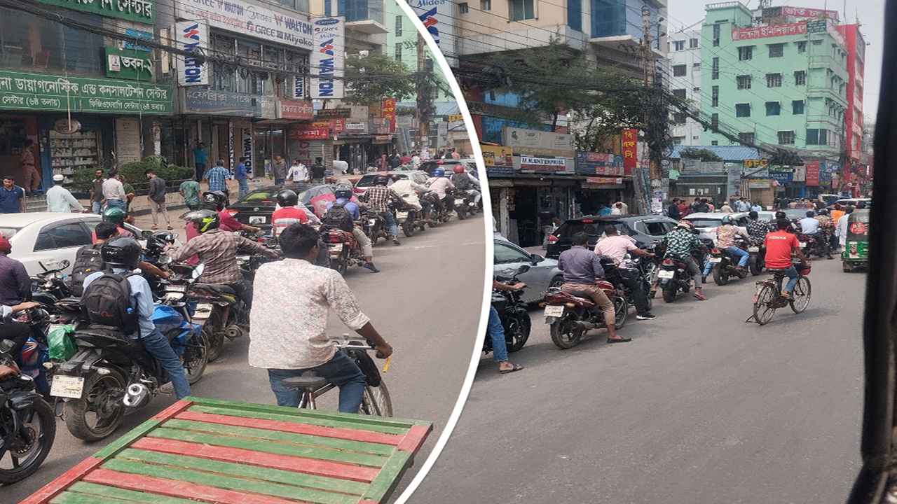 পাম্পে পাম্পে দীর্ঘ লাইন, রেশনিংয়েও কমছে না ভিড়