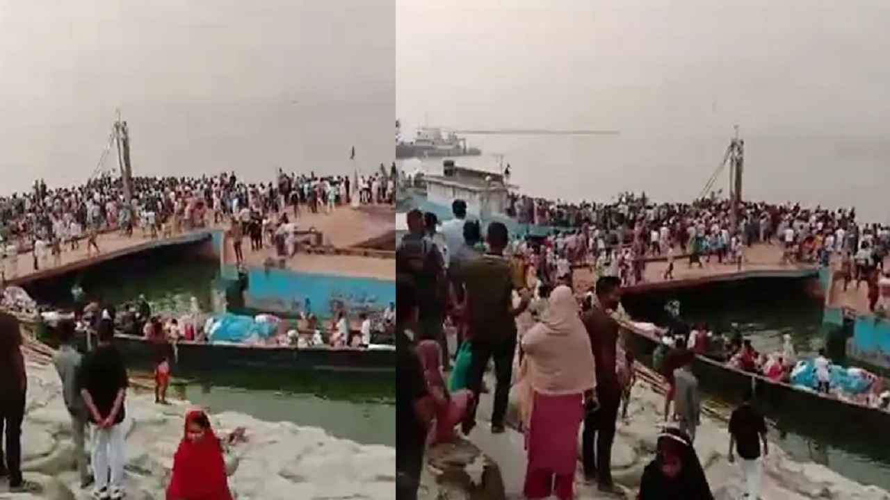 ফেরিতে ওঠার সময় নদীতে ডুবল যাত্রীবাহী বাস, বহু হতাহতের শঙ্কা