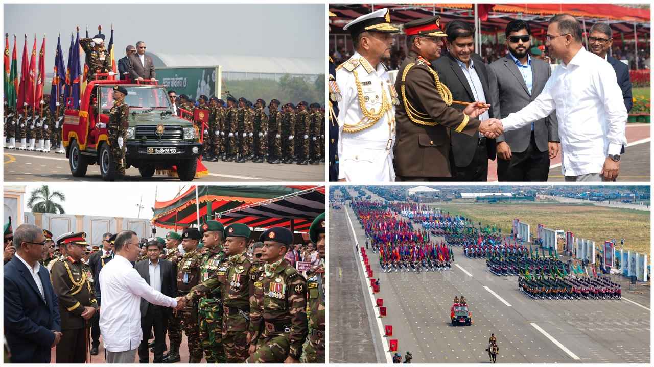 দেড় যুগ পর স্বাধীনতা ও জাতীয় দিবসে বর্ণাঢ্য কুচকাওয়াজ