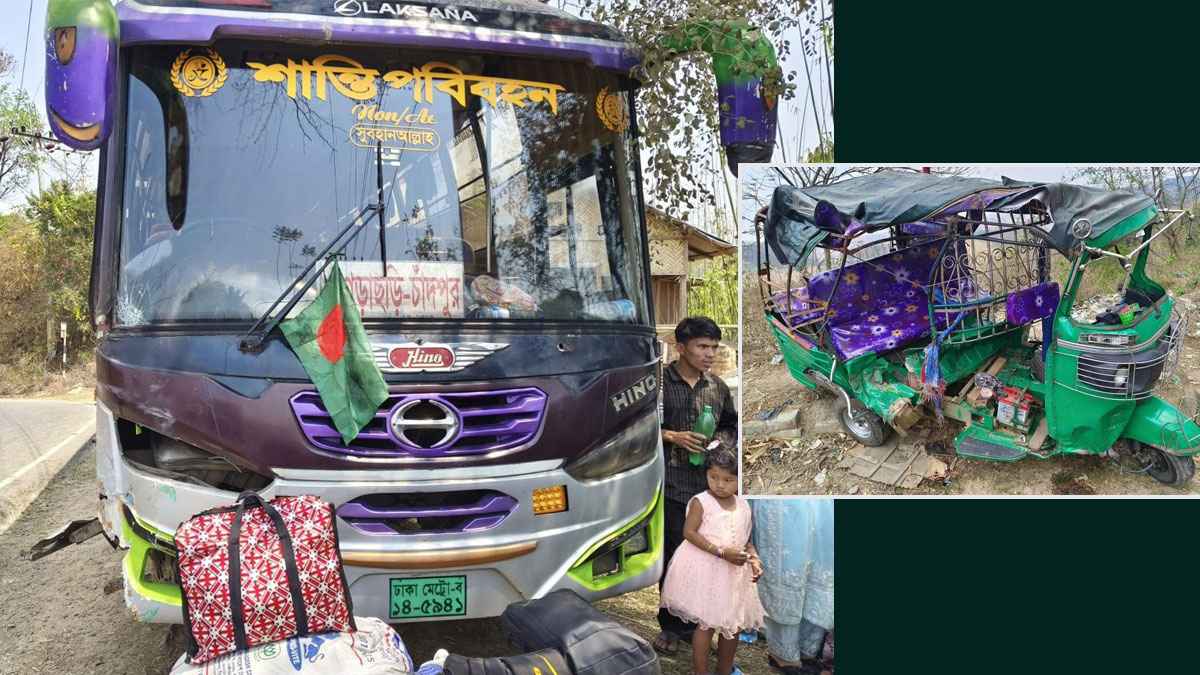 মাটিরাঙ্গায় বাস-মাহিন্দ্র সংঘর্ষে এক শিক্ষক নিহত, আহত ৫