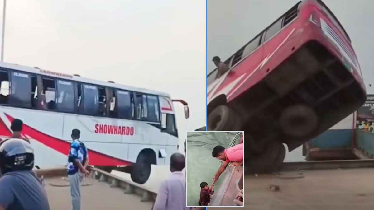 ফেরিতে ওঠার সময় বাস পদ্মা নদীতে, উদ্ধার অভিযান চলছে