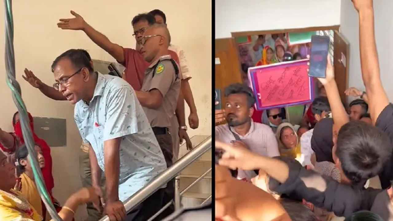 রামিসা হত্যার বিচারের দাবিতে থানায় ঢুকে বিক্ষোভ