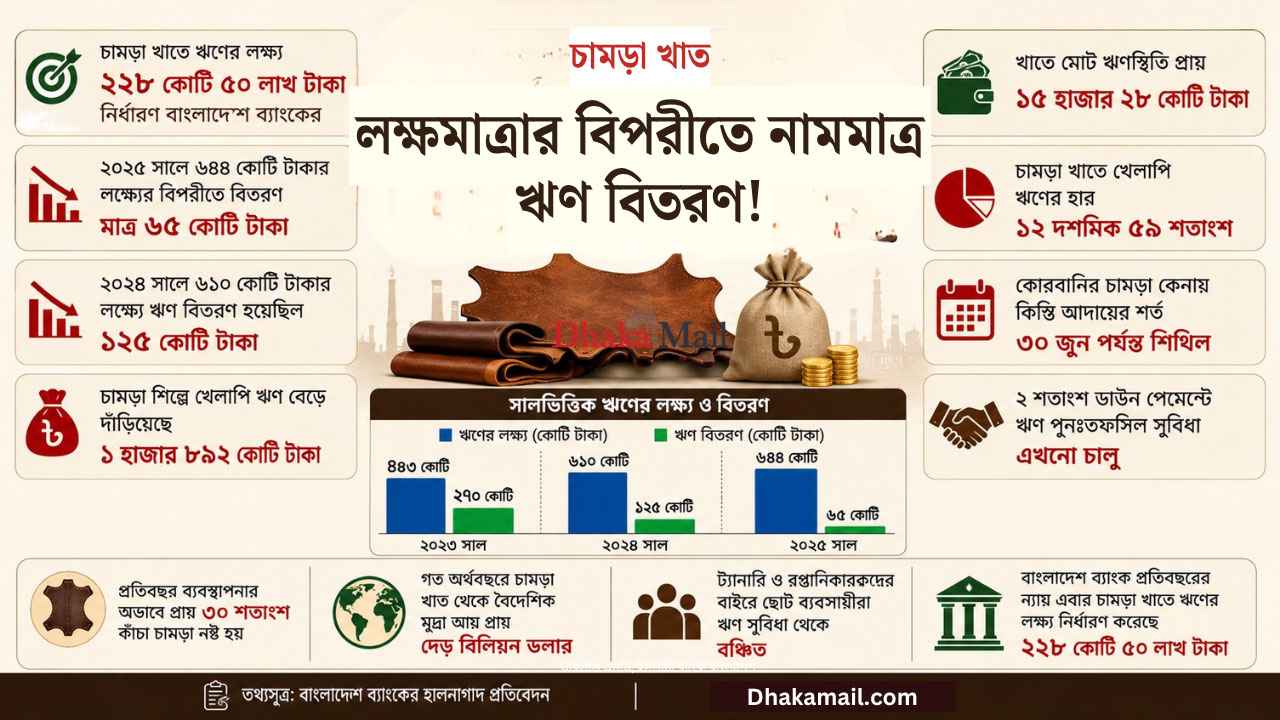 খেলাপি অজুহাতে চামড়া খাতে ঋণ দিতে উদাসীন ব্যাংক