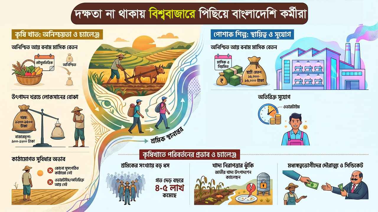 স্থায়ী আয়ের খোঁজে গ্রাম ছাড়ছে শ্রমিক, চাপে কৃষিখাত