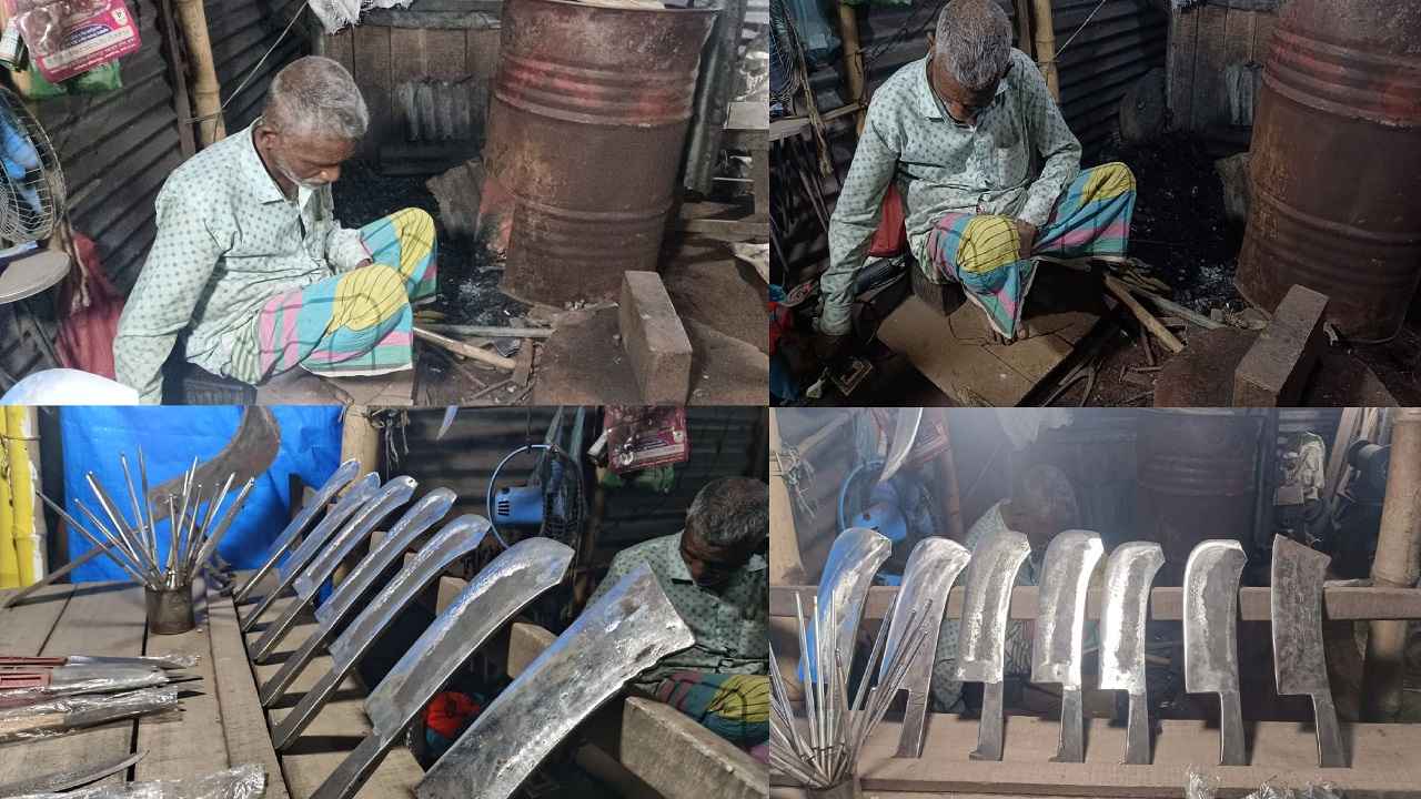 রান্ধন কর্মকারের হাতুড়ির টুংটাং শব্দ মুখর গাবতলী পশুর হাট