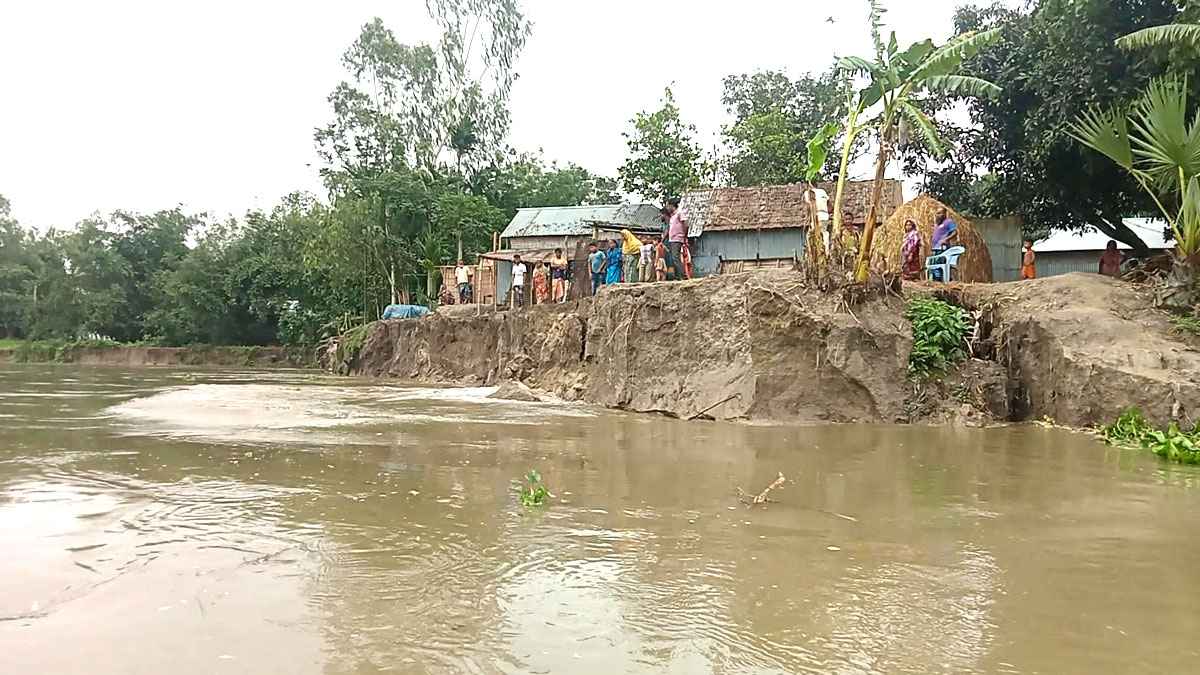 সাদুল্লাপুরে ঘাঘট নদীর তীব্র ভাঙন, বিলীন বহু ঘরবাড়ি