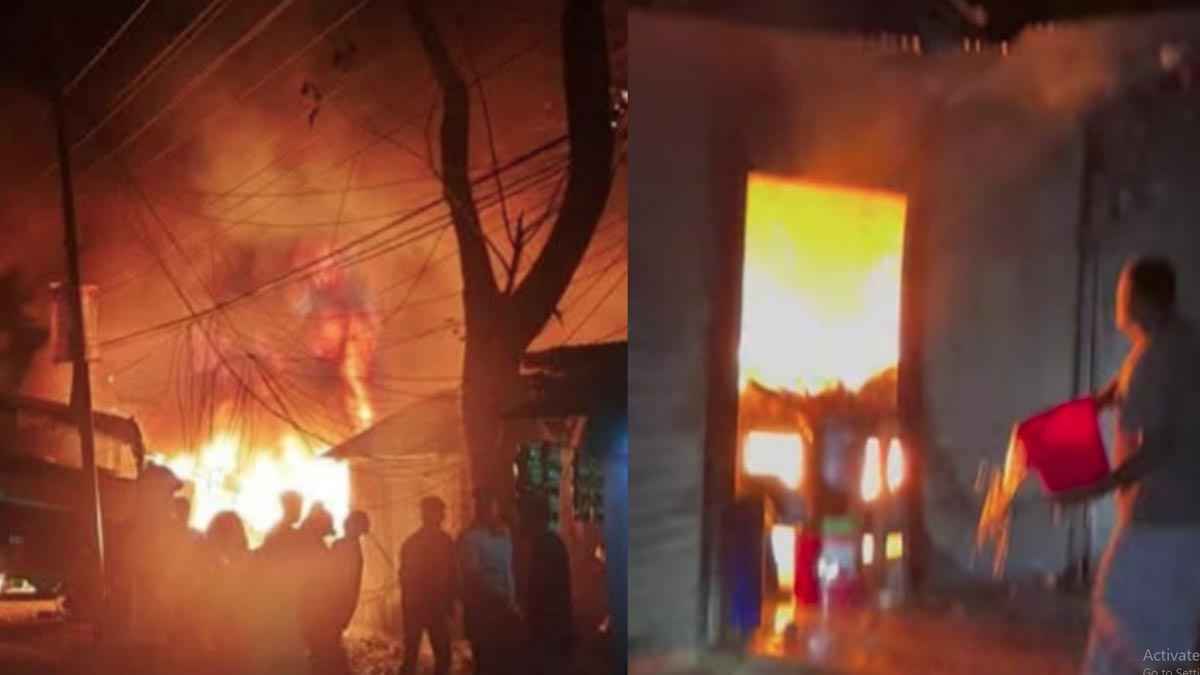নড়াইলের লাহুড়িয়ায় অগ্নিকাণ্ডে পুড়েছে ৪ দোকান 