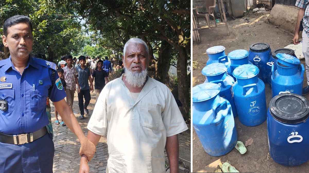 কৃষক দল নেতার বাড়িতে নকল দুধের কারখানা, সরঞ্জামসহ বাবা আটক