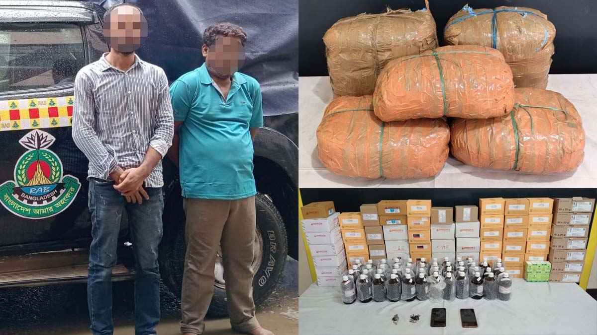 ফেনীতে গাঁজা ও বিপুল পরিমাণ ভারতীয় ওষুধসহ গ্রেফতার ২