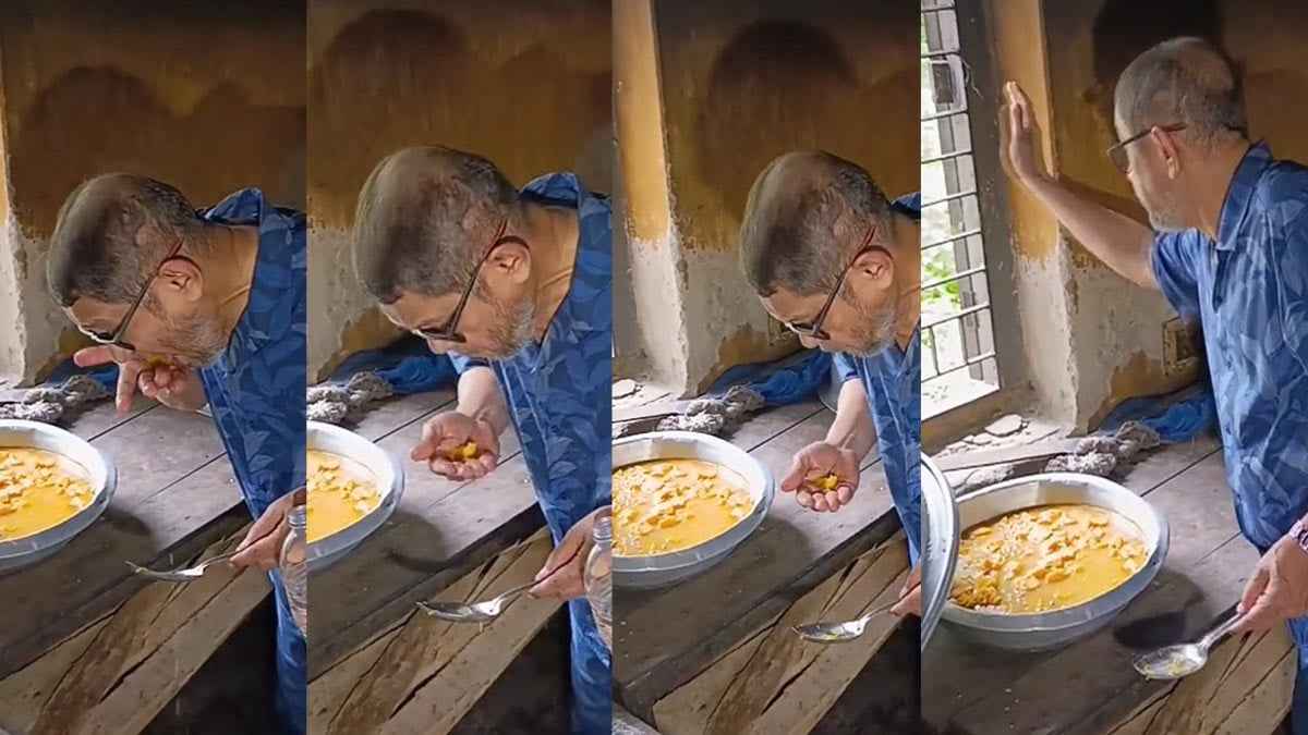 হাসপাতালের রান্না কুমড়ার সবজি মুখে নিয়ে থু কর ফেললেন স্বাস্থ্যমন্ত্রী