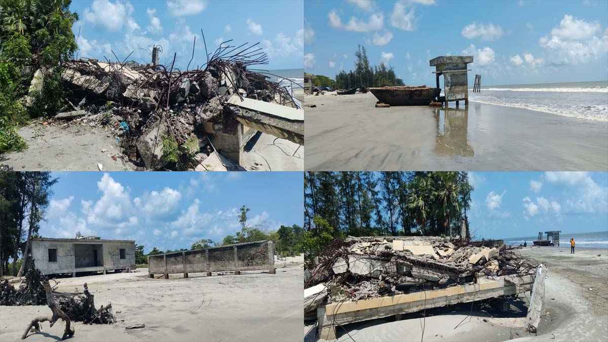 ভাঙা কংক্রিটে মরণফাঁদ, কুয়াকাটা সৈকতে বাড়ছে দুর্ঘটনা