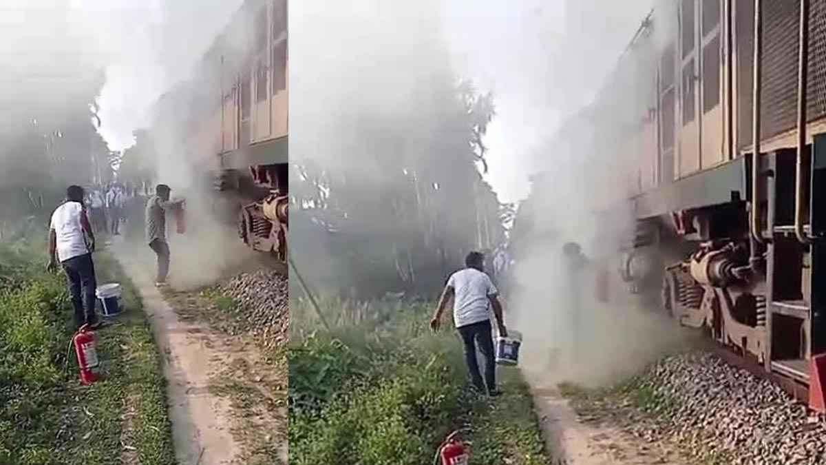 লালমনিরহাটে চলন্ত ট্রেনের ইঞ্জিনে আগুন
