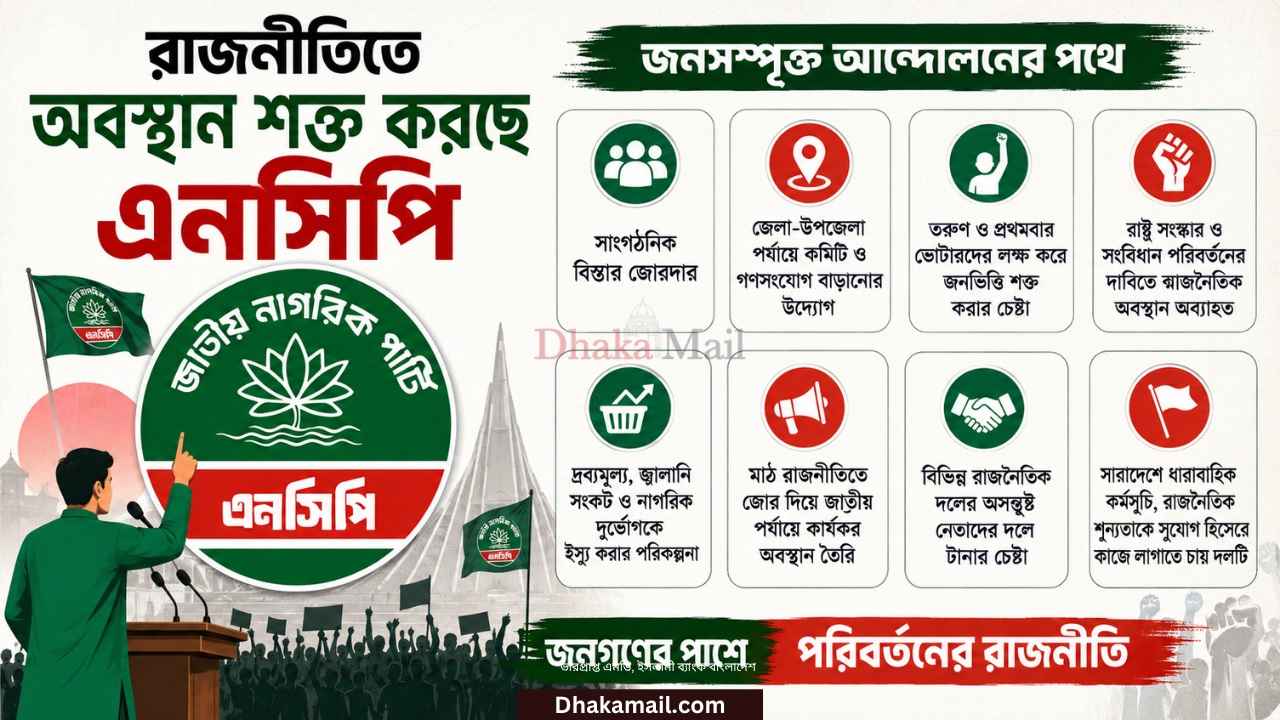 রাজনীতিতে অবস্থান শক্ত করছে এনসিপি