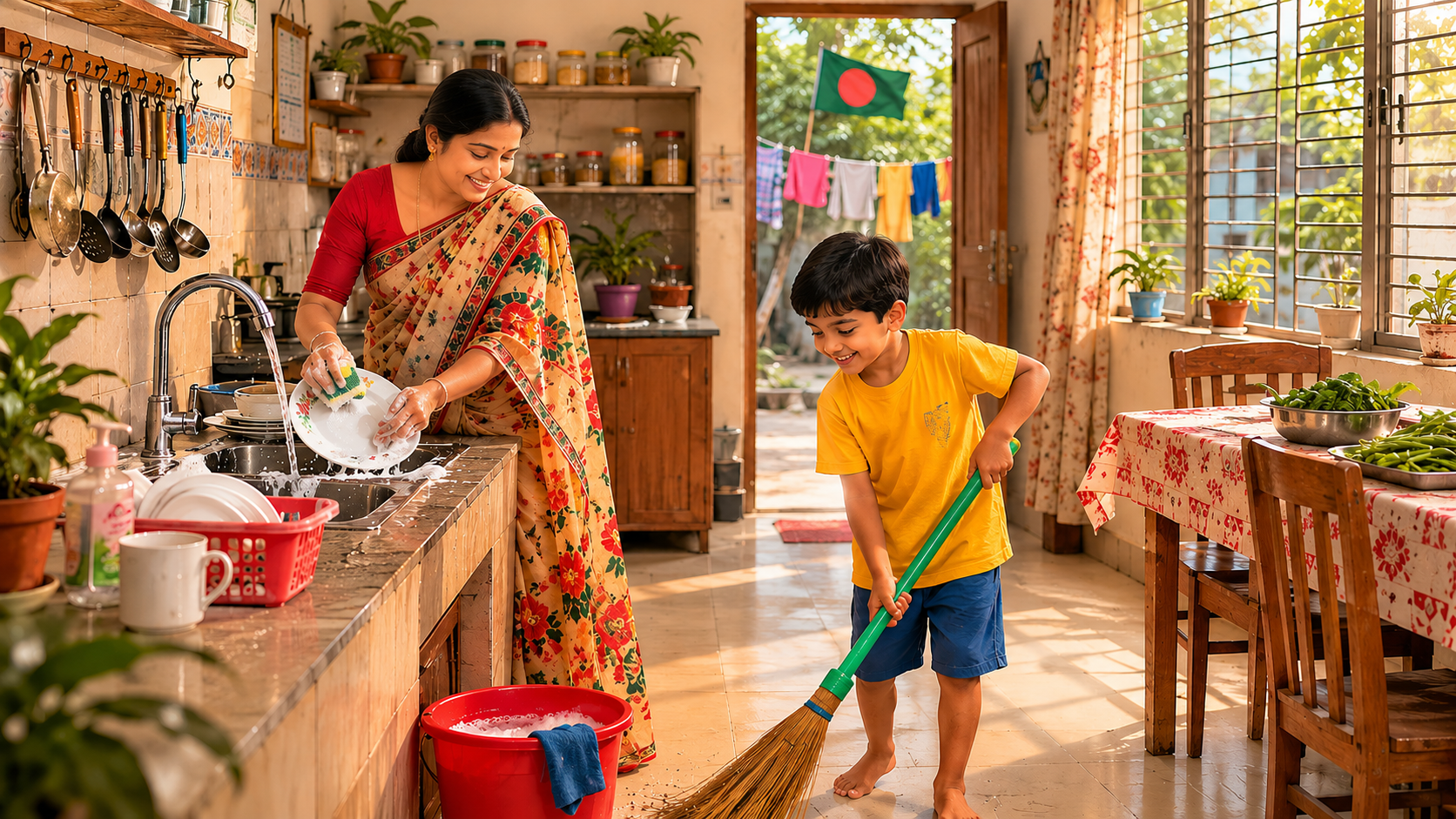 শিশুকে ঘরের কাজ শেখানো জরুরি, গবেষণায় চাঞ্চল্যকর তথ্য 