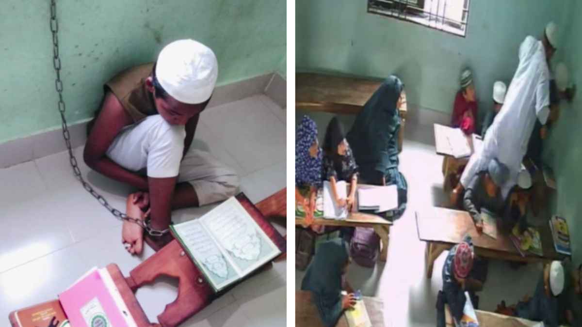 শাসনের নামে ‘শিশু নির্যাতন’, শিকলে বেঁধে মারধরের ভিডিও ভাইরাল