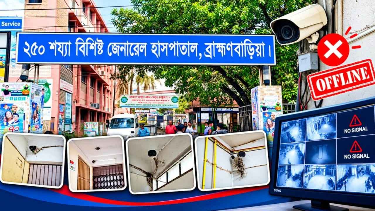 ব্রাহ্মণবাড়িয়া জেনারেল হাসপাতালের ৩৪ ক্যামেরার ২০টিই অচল