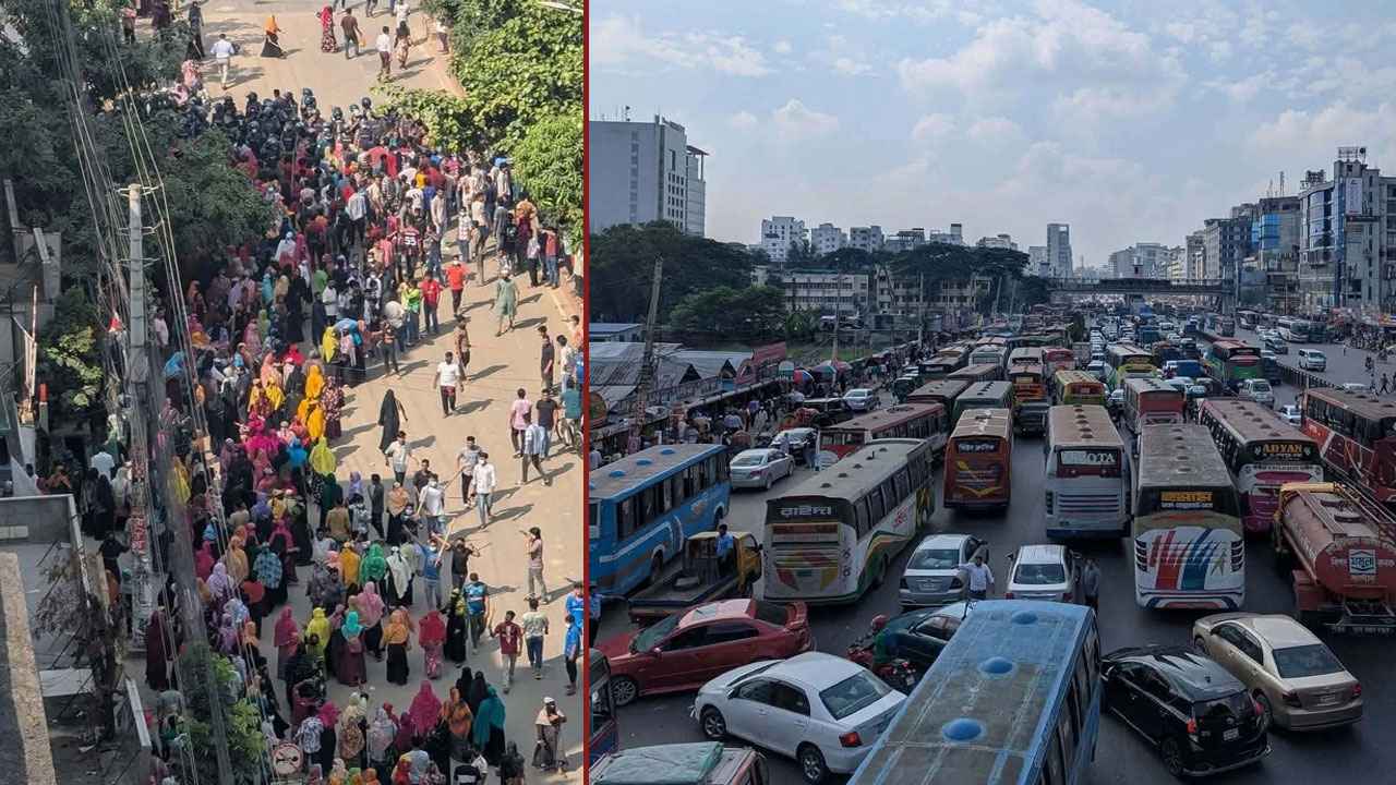 উত্তরায় সড়ক ছেড়েছেন শ্রমিকরা, যান চলাচল স্বাভাবিক