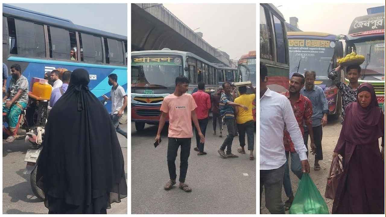 ছুটি শেষে চেনা রূপে ঢাকা: সড়কে গাড়ির চাপ, বাসে ঠাসাঠাসি