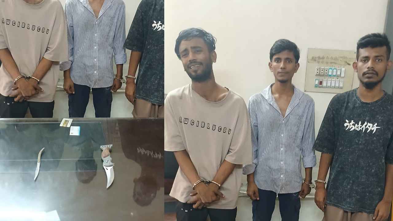দেশীয় অস্ত্রসহ আসাদগেট থেকে তিন ছিনতাইকারী গ্রেফতার