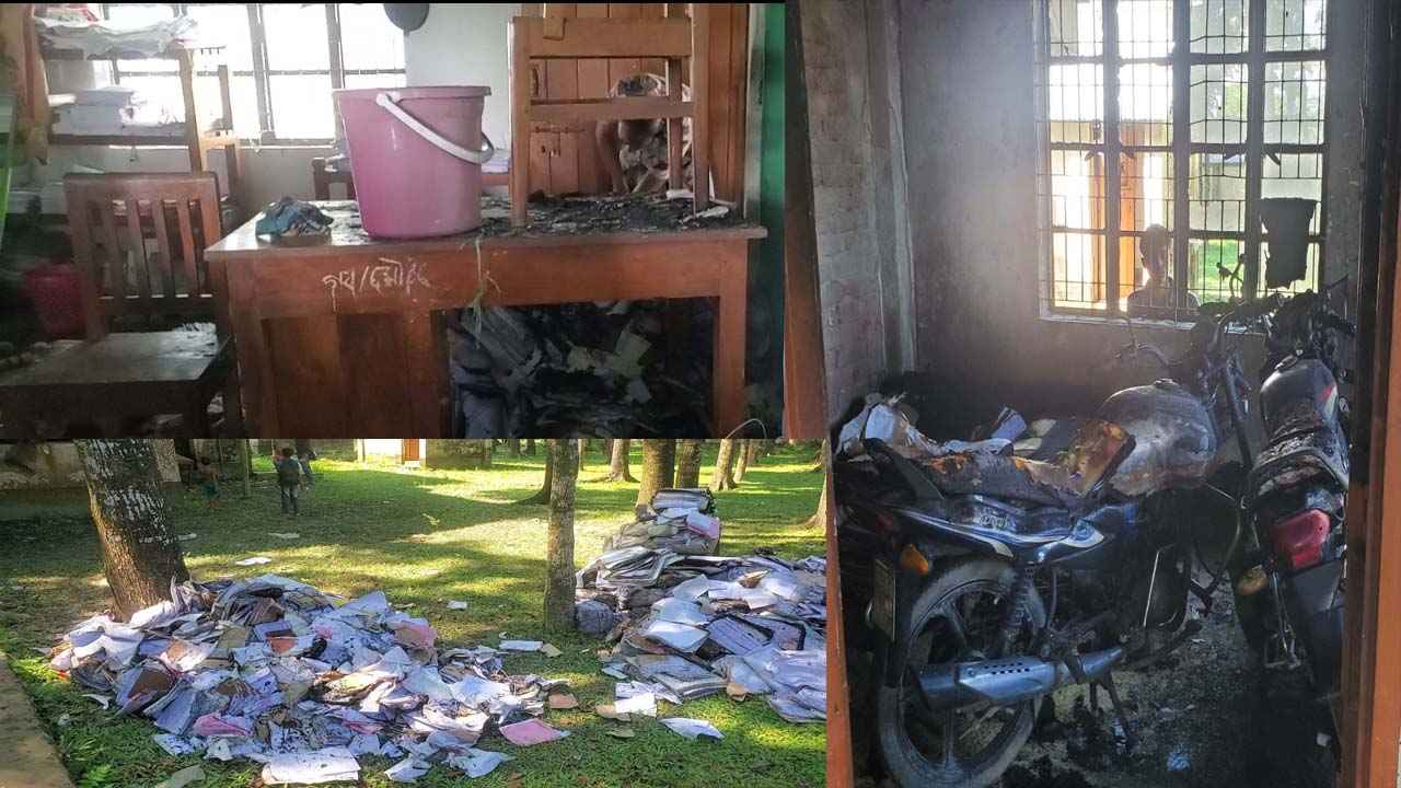 নেত্রকোনায় গ্রামীণ ব্যাংকের কার্যালয়ে আগুন, পুড়ল দুটি মোটরসাইকেল