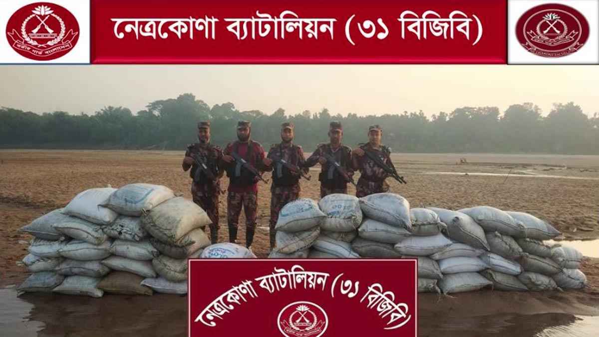 নেত্রকোনার সীমান্তে ২ লাখ টাকার রসুন ও কয়লা জব্দ