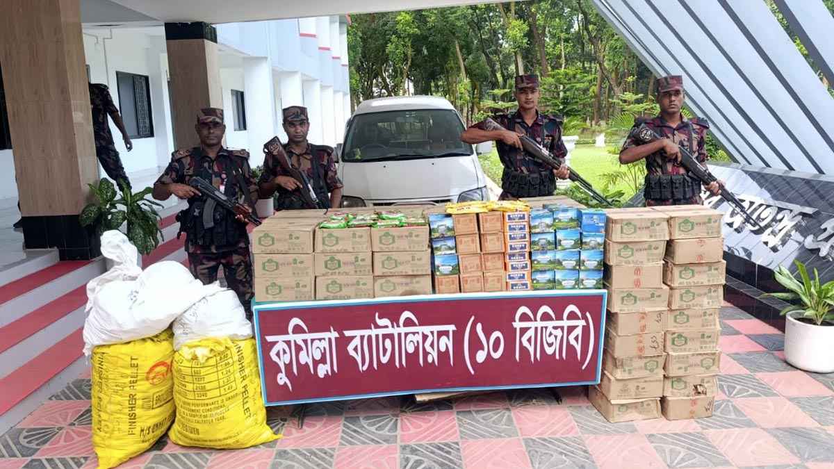 কুমিল্লায় ৩৯ লাখ টাকার ভারতীয় মালামাল জব্দ