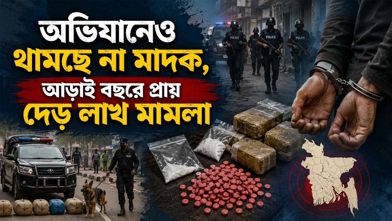 অভিযানেও থামছে না মাদক, আড়াই বছরে প্রায় দেড় লাখ মামলা