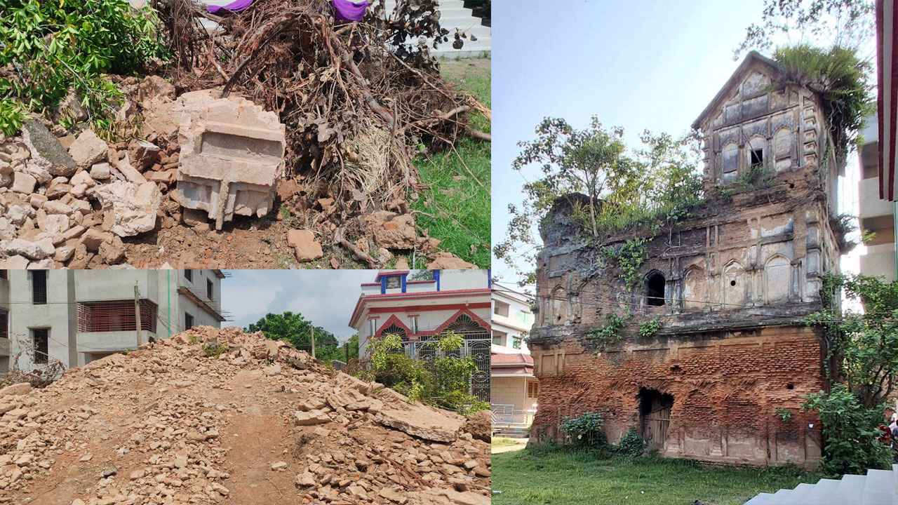 রামঠাকুরের ধ্যানঘর ভেঙে গুঁড়িয়ে দিলেন মন্দির কমিটির দুই নেতা!