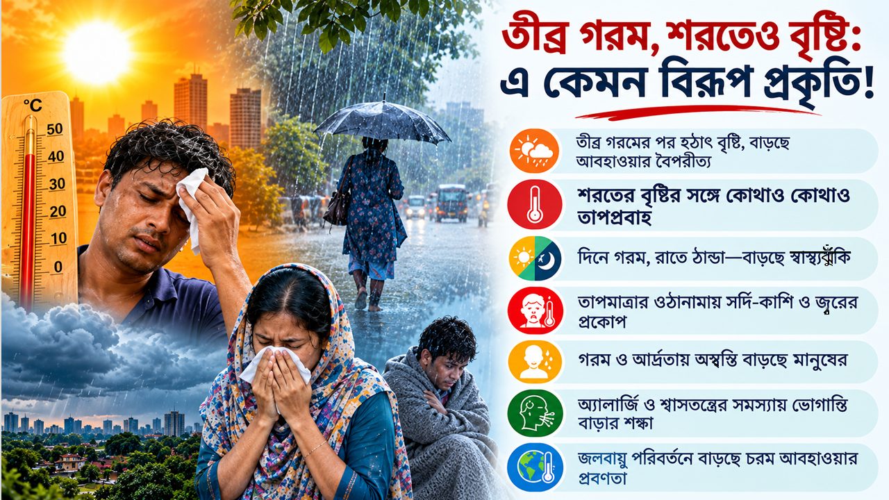 তীব্র গরম, শরতেও বৃষ্টি: এ কেমন বিরূপ প্রকৃতি!